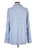 Westbound 100% Rayon Stripes Blue Long Sleeve Blouse Size L - photo 2