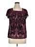 Apt. 9 100% Nylon Purple Short Sleeve Blouse Size XL Petite - photo 1