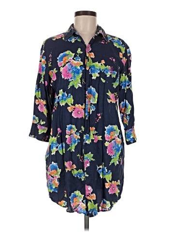 Lauren by Ralph Lauren 3/4 Sleeve Button-Down Shirt (view 1)