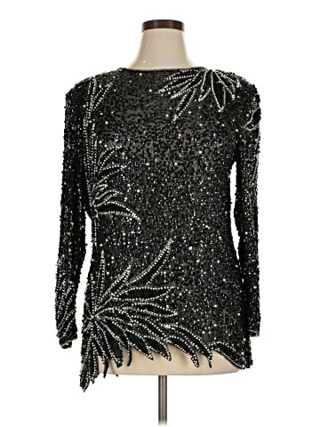 Jovani Long Sleeve Silk Top (view 1)
