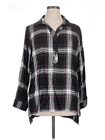 Per Se 3/4 Sleeve Button-Down Shirt (view 1)
