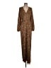 Mac Duggal 100% Polyester Animal Print Brown Casual Dress Size 4 - photo 1