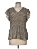 Adrianna Papell 100% Polyester Tan Short Sleeve Blouse Size M - photo 1