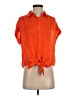Rose + Olive 100% Polyester Orange Short Sleeve Blouse Size S - photo 1