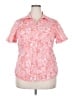 Basic Editions Tropical Pink Short Sleeve Blouse Size XXL - photo 1