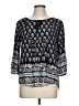 Crescent 100% Rayon Black 3/4 Sleeve Blouse Size L - photo 1