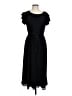 Perceptions Solid Black Casual Dress Size L - photo 1