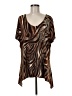 Brittany Black Brown Short Sleeve Blouse Size M - photo 1