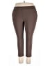 Purejill Solid Brown Active Pants Size L - photo 1
