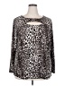 Cato Animal Print Silver Long Sleeve Blouse Size 20w - photo 1
