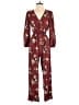 Xhilaration Print Burgundy Jumpsuit Size XS - photo 1