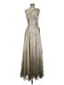 Betsy & Adam Metallic Silver Cocktail Dress Size 4 - photo 1