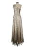 Betsy & Adam Metallic Silver Cocktail Dress Size 4 - photo 2