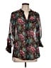 Kut from the Kloth Floral Black 3/4 Sleeve Blouse Size L - photo 1