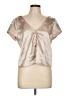 Trafaluc by Zara 100% Polyester Metallic Silver Short Sleeve Blouse Size L - photo 1