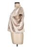 Trafaluc by Zara 100% Polyester Metallic Silver Short Sleeve Blouse Size L - photo 5