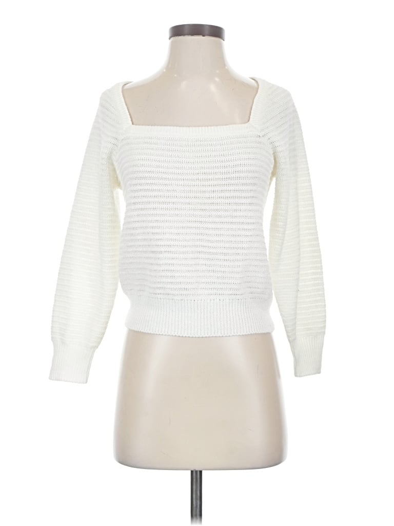 Pre-owned White + Warren Pullover Sweater In White