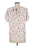 Papermoon 100% Polyester Floral White Short Sleeve Blouse Size M (petite) - photo 2