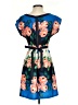 just ginger 100% Polyester Print Blue Casual Dress Size S - photo 2