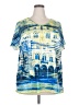 Onque Casuals Blue Short Sleeve Blouse Size 2X - photo 1