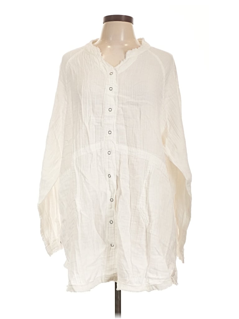 Pre-owned Natural Life 3/4 Sleeve Blouse In Ivory
