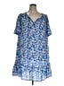Max Studio 100% Polyester Floral Blue Casual Dress Size 1X - photo 1
