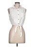 Love Tree White Sleeveless Button-Down Shirt Size L - photo 1