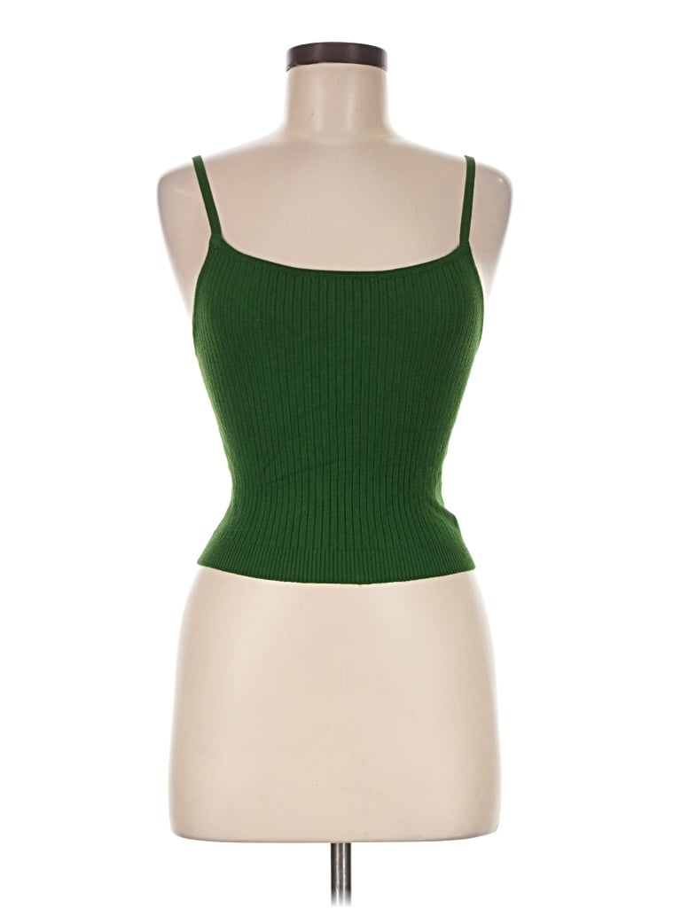 Pre-owned Forever 21 Tank Top Green Strapless Neckline Tops