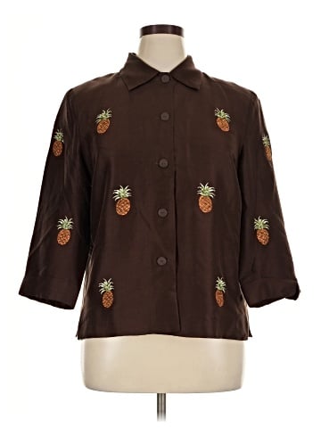 Silkland 3/4 Sleeve Silk Top (view 1)