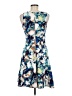 Worthington 100% Polyester Print Blue Cocktail Dress Size 6 - photo 2