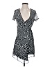 Caution to the Wind Graphic Silver Cocktail Dress Size S - photo 1