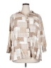 Joan Rivers 100% Cotton Tan 3/4 Sleeve Button-Down Shirt Size 3X - photo 1