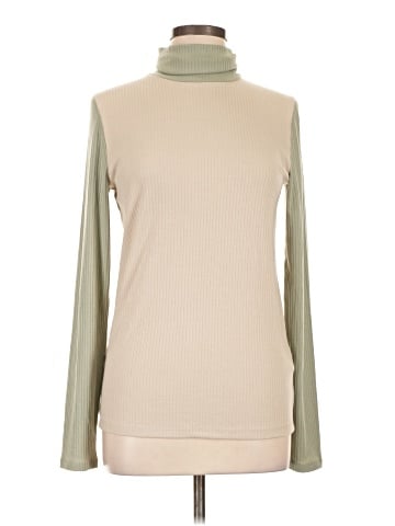 Madewell Colorblock Ribbed Turtleneck Top (view 1)