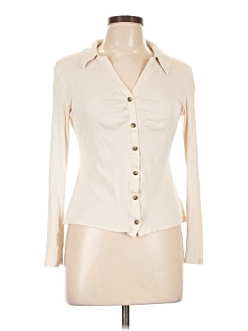 Madewell Ruched Polo Cardigan (view 1)