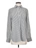 Everlane 100% Silk Stripes Gray Long Sleeve Silk Top Size 4 - photo 1