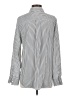 Everlane 100% Silk Stripes Gray Long Sleeve Silk Top Size 4 - photo 2
