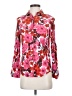 Zara Basic Floral Pink Long Sleeve Blouse Size S - photo 1