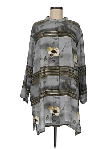 Liz & Me 3/4 Sleeve Silk Top (view 1)