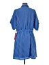 LDT 100% Polyester Checkered-gingham Blue Casual Dress Size 8 - photo 2