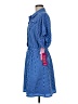 LDT 100% Polyester Checkered-gingham Blue Casual Dress Size 8 - photo 5