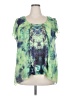 Energie Tie-dye Green Short Sleeve Blouse Size 2X - photo 1