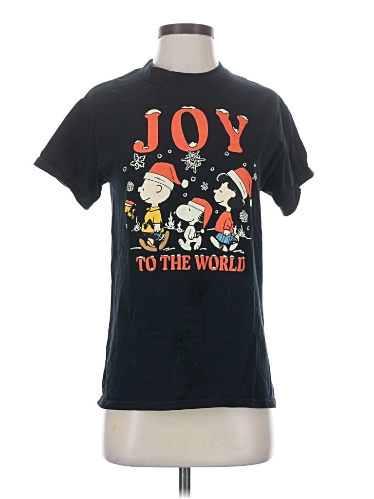 Pre-owned Peanuts Short Sleeve T-shirt In Black