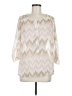 Socialite 100% Polyester Chevron-herringbone Ivory 3/4 Sleeve Blouse Size M - photo 1