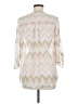 Socialite 100% Polyester Chevron-herringbone Ivory 3/4 Sleeve Blouse Size M - photo 2