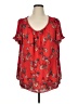 Max Studio Red Short Sleeve T-Shirt Size 1X - photo 1