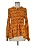 Rose + Olive 100% Polyester Orange Long Sleeve Blouse Size M - photo 1