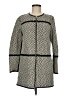Tory Burch Houndstooth Argyle Chevron-herringbone Color Block Jacquard Tweed Ivory Gray Coat Size M (estimated) - photo 1