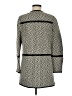Tory Burch Houndstooth Argyle Chevron-herringbone Color Block Jacquard Tweed Ivory Gray Coat Size M (estimated) - photo 2