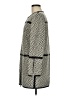 Tory Burch Houndstooth Argyle Chevron-herringbone Color Block Jacquard Tweed Ivory Gray Coat Size M (estimated) - photo 5