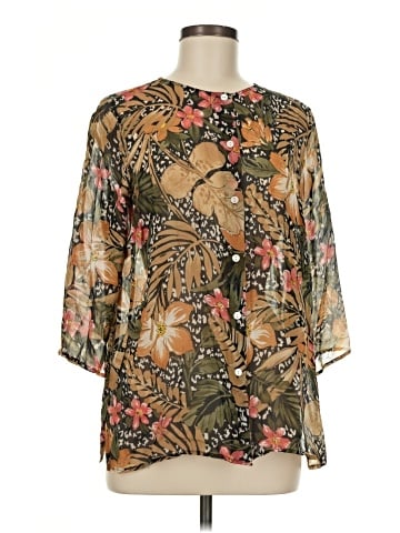 Laura Ashley 3/4 Sleeve Silk Top (view 1)